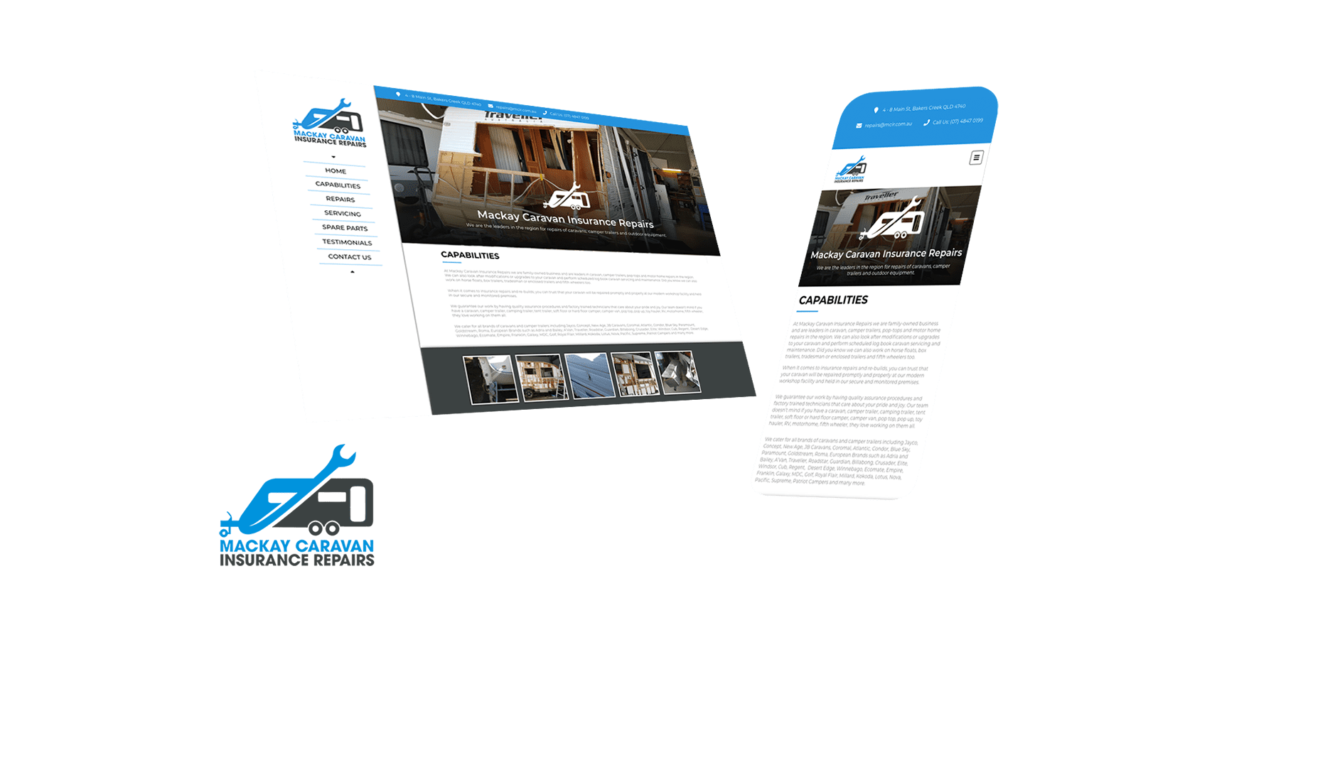 Mackay Caravan Insurance Repairs Website Design and Developed by Strategic Media Partners