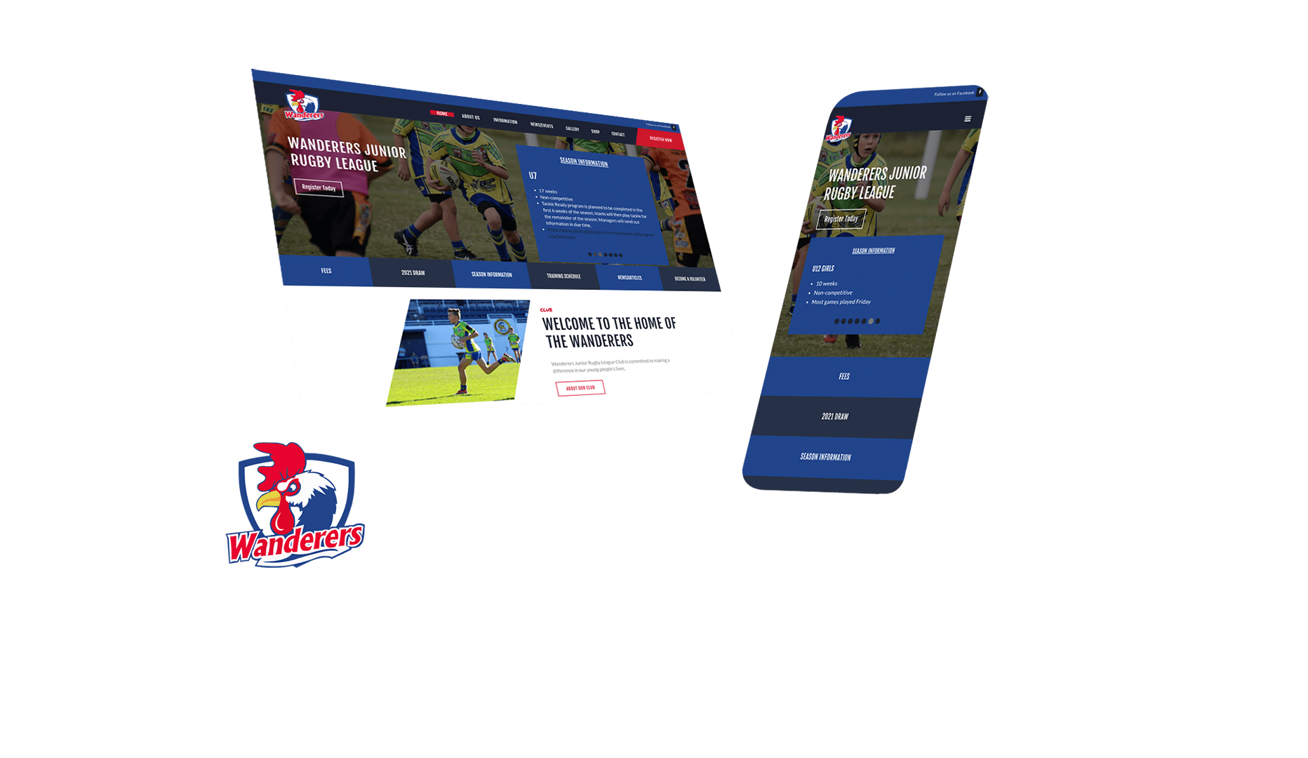 Wanderers Junior Rugby League Website Design and Developed by Strategic Media Partners
