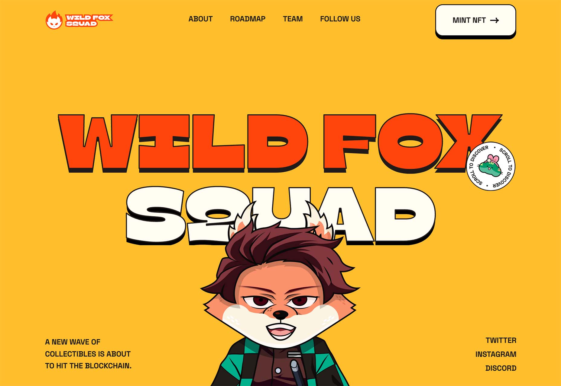 Wild Fox Squad website design