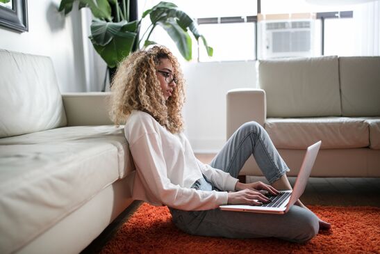 Suzie on laptop